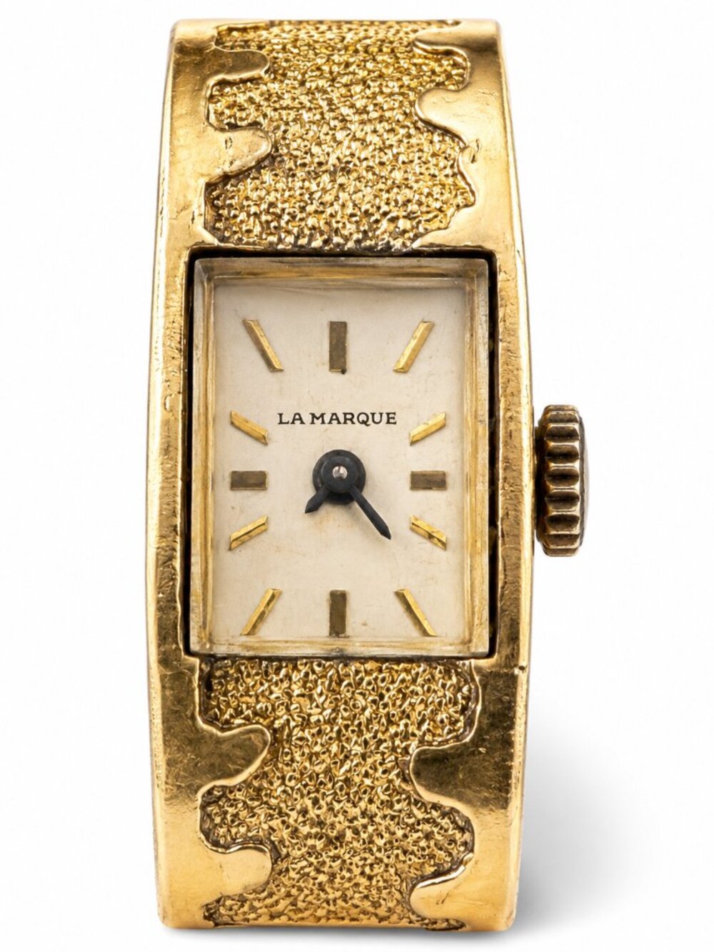 Vintage La Marque Ladies Gold Tone Manual Wind Bracelet Watch Description: